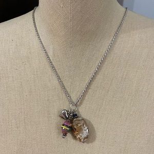 Sterling silver chain with toggle charm necklace